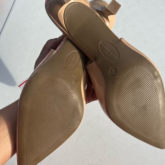 Anne Klein Rode Sling Back Pumps Patent Leather Nude - Picture 3 of 4